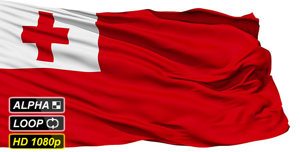 Isolated Waving National Flag Of Tonga