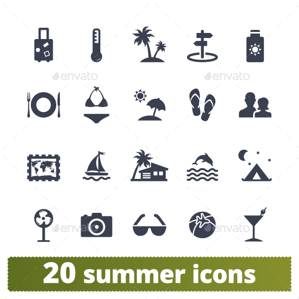 Summer Holidays Icons. - Seasonal Icons