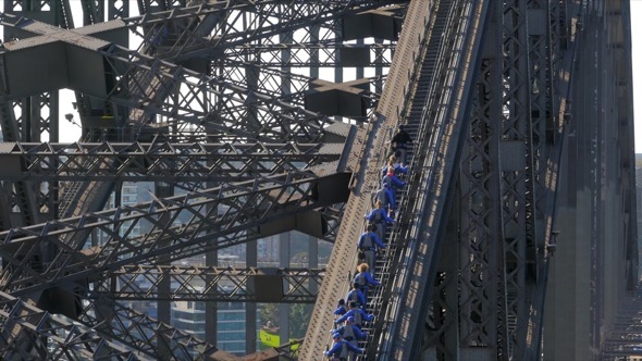 Tourists Climbing Sydney Harbour Bridge