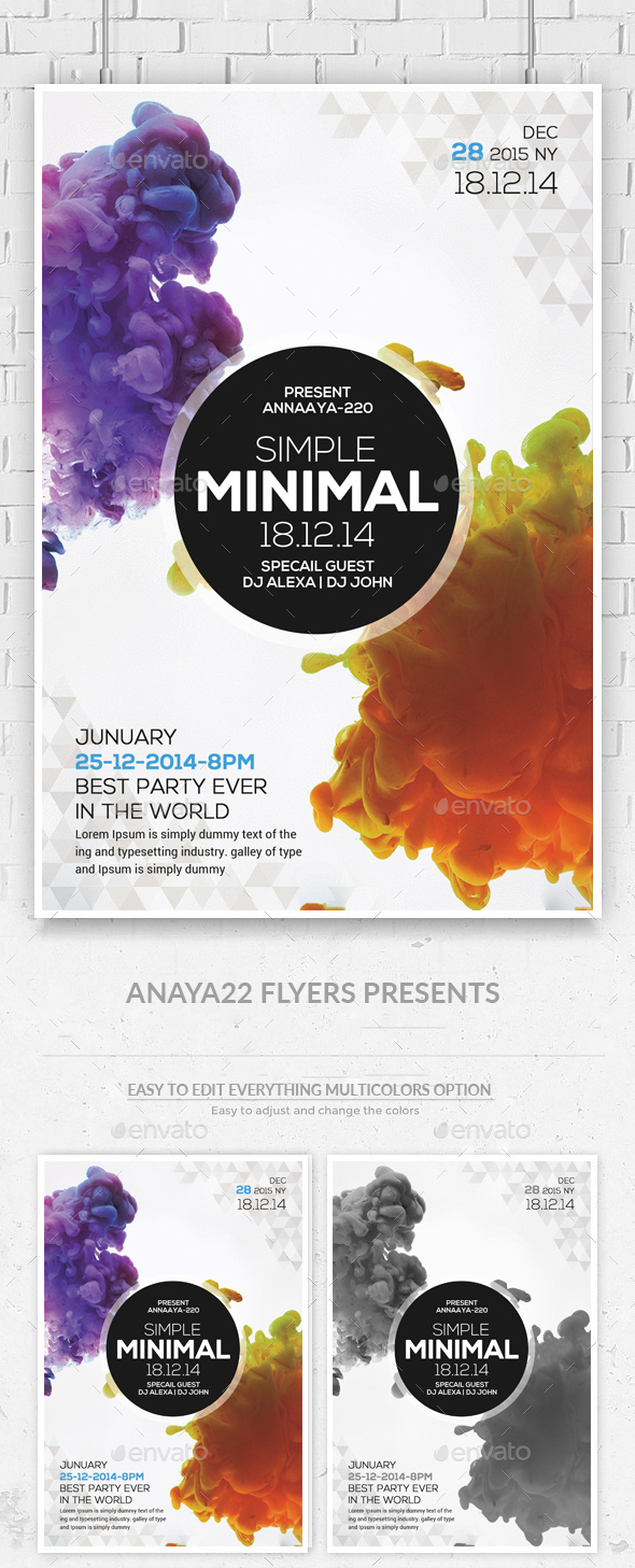 Simple Minimal Flyer - Clubs & Parties Events