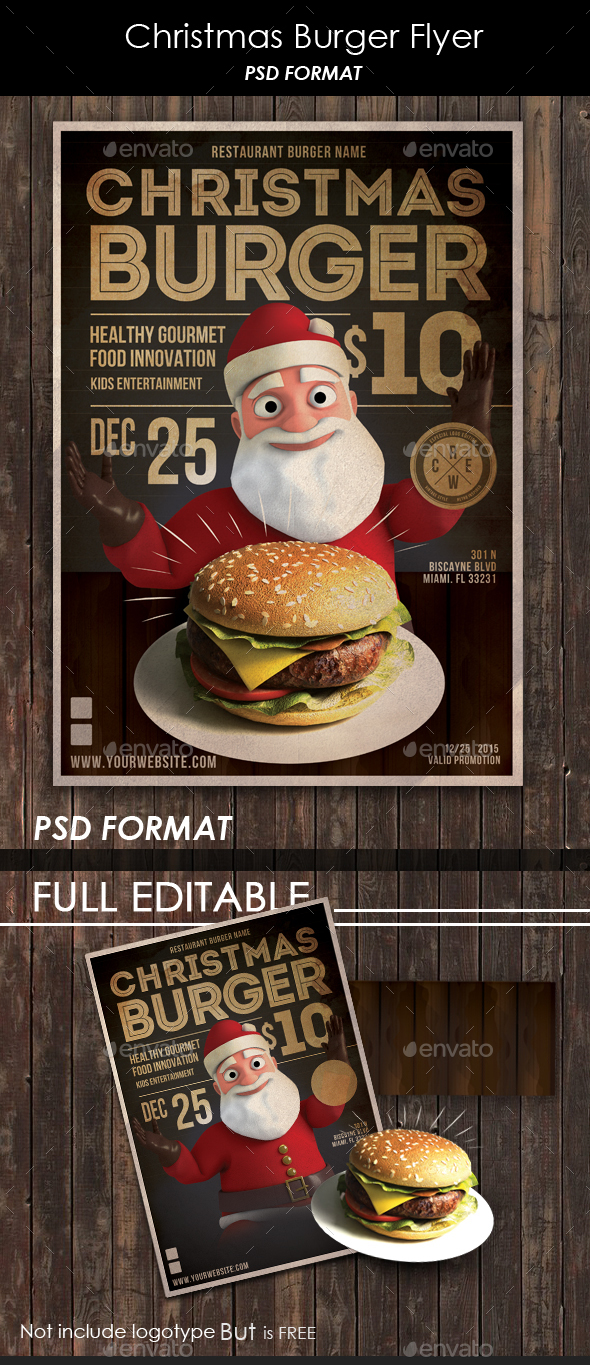 Christmas Burger Flyer - Restaurant Flyers