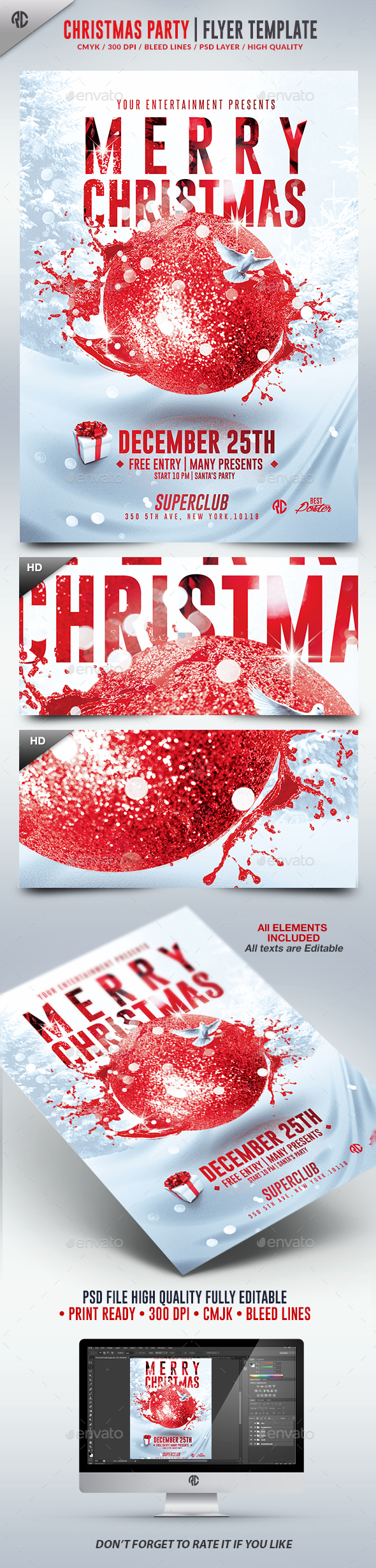 Christmas Party 2016 | Psd Flyer Template - Flyers Print Templates