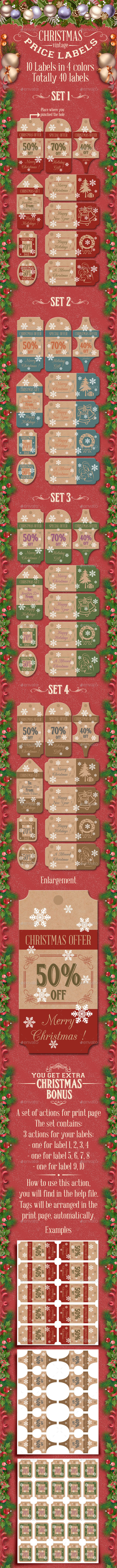 Christmas price labels - Packaging Print Templates