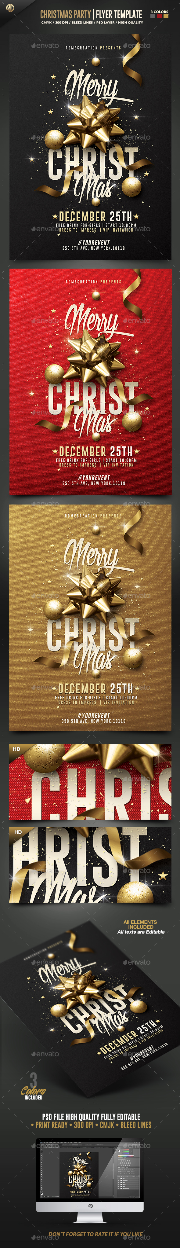 Classy Christmas Party | Psd Flyer Template
