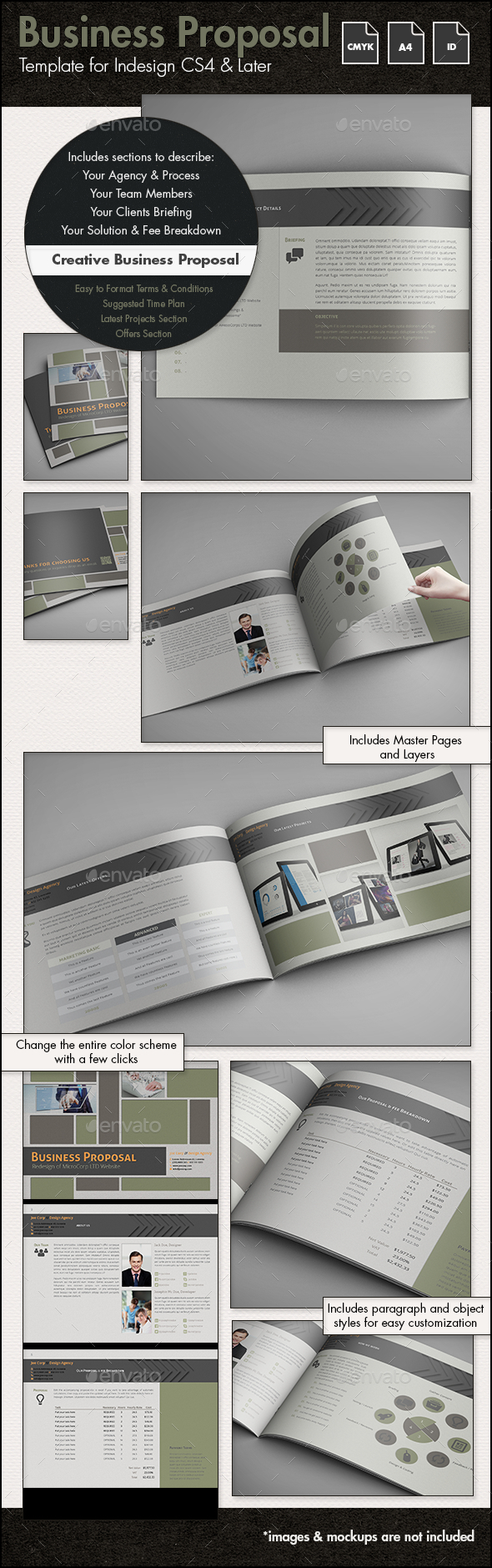 Business Proposal Template g1 - A4 Landscape - Proposals & Invoices Stationery