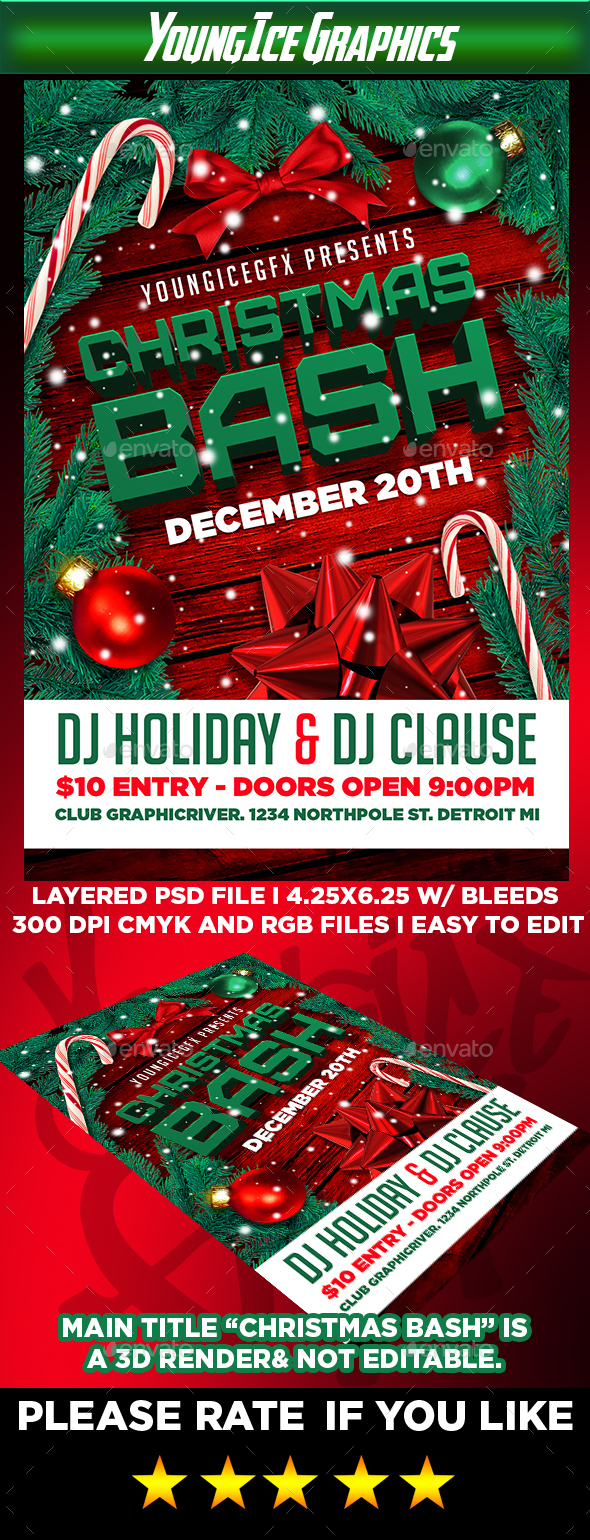 Christmas Bash Flyer Template V2 - Clubs & Parties Events