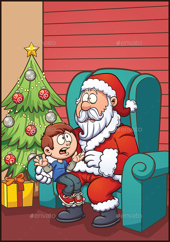 Santa and Kid - Christmas Seasons/Holidays