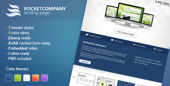 Rocketcompany Landing Page - ThemeForest 161093