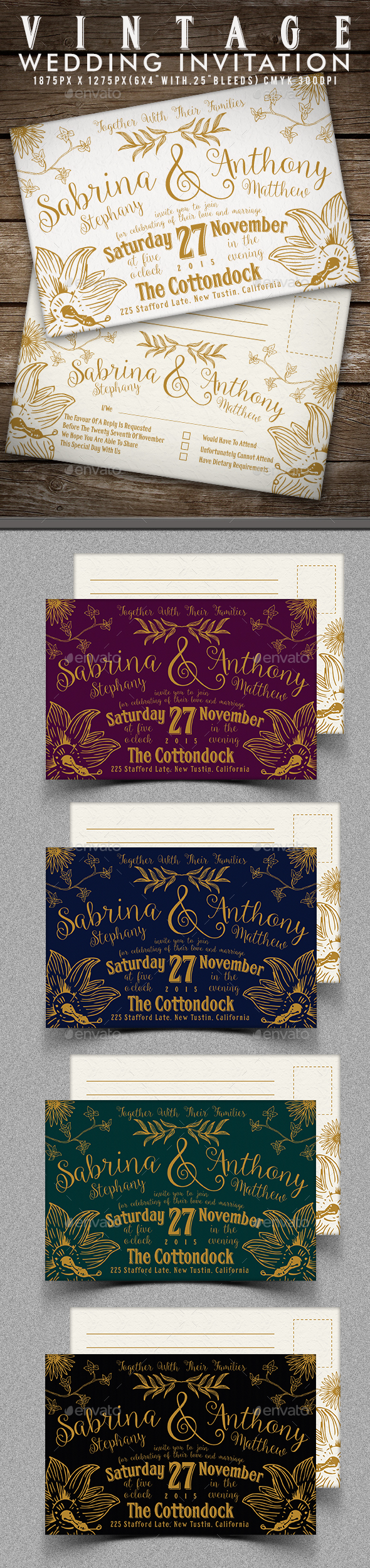 Vintage Wedding Invitation