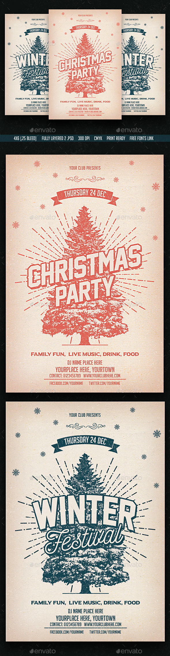 Christmas & Winter Party Flyers - Clubs & Parties Events