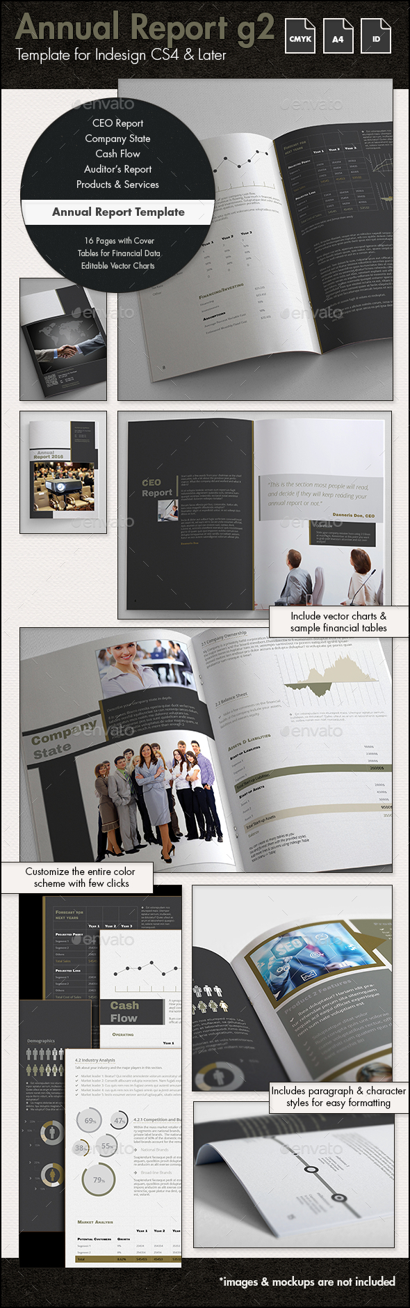 Annual Report Template g2 - A4 Portrait - Print Templates