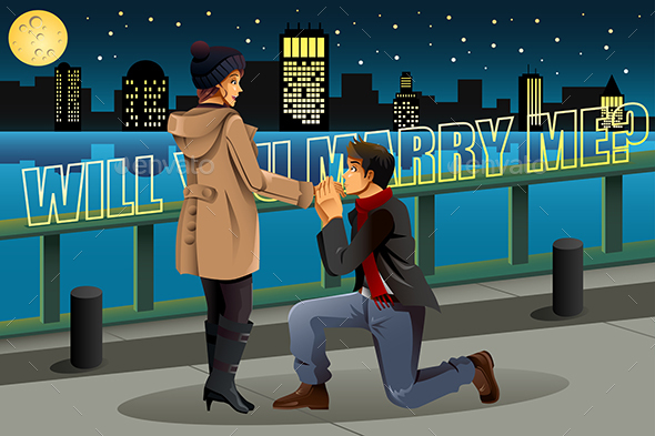 Man proposing to Woman - People Characters