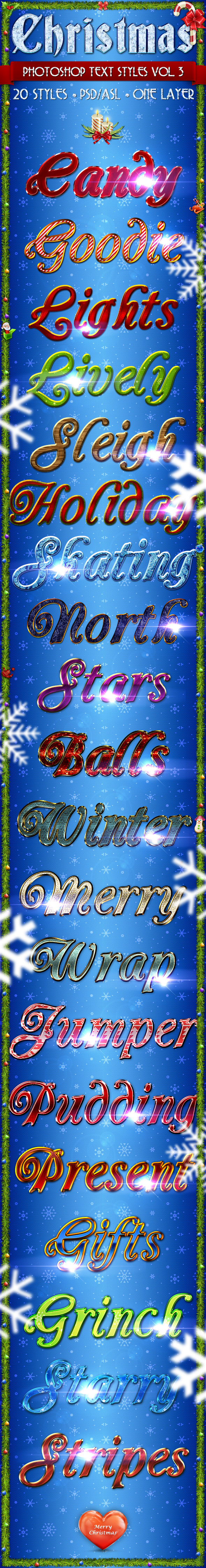 Christmas Vol. 3 - Text Styles - Text Effects Styles