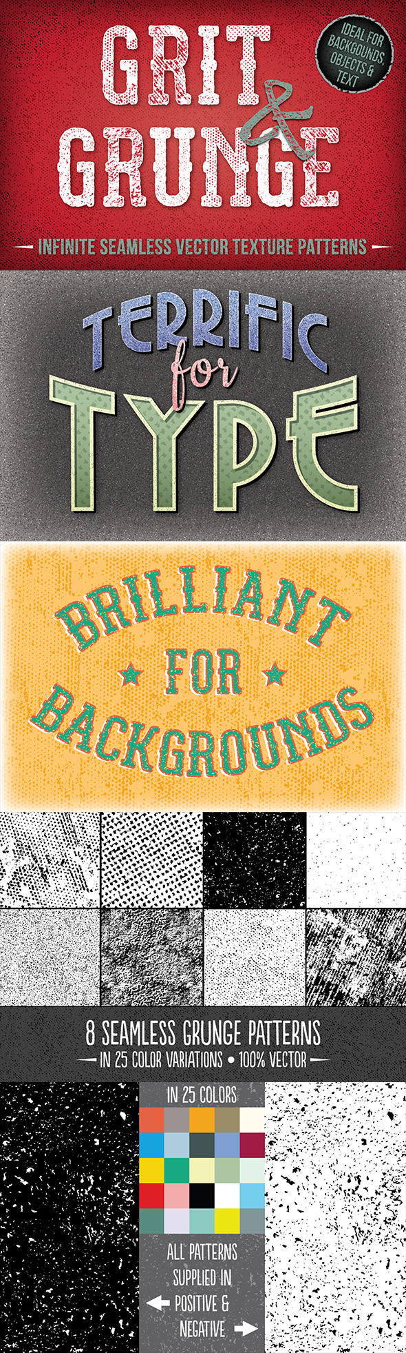 Grunge Vector Patterns 2 - Textures / Fills / Patterns Illustrator