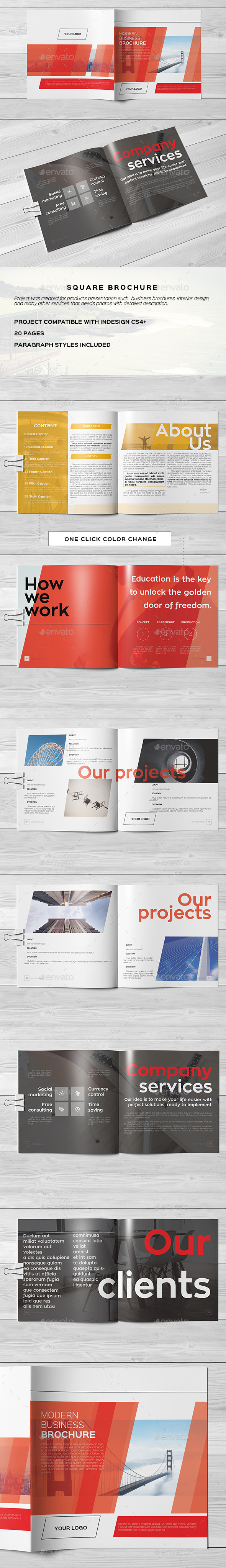 Square Modern Business Brochure - Corporate Brochures