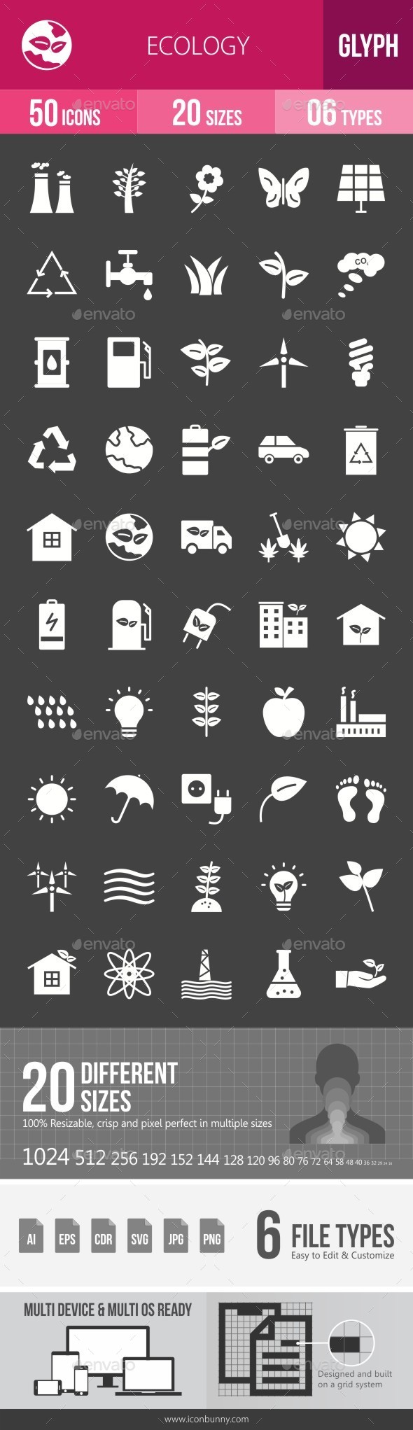 Ecology Glyph Inverted Icons - Icons