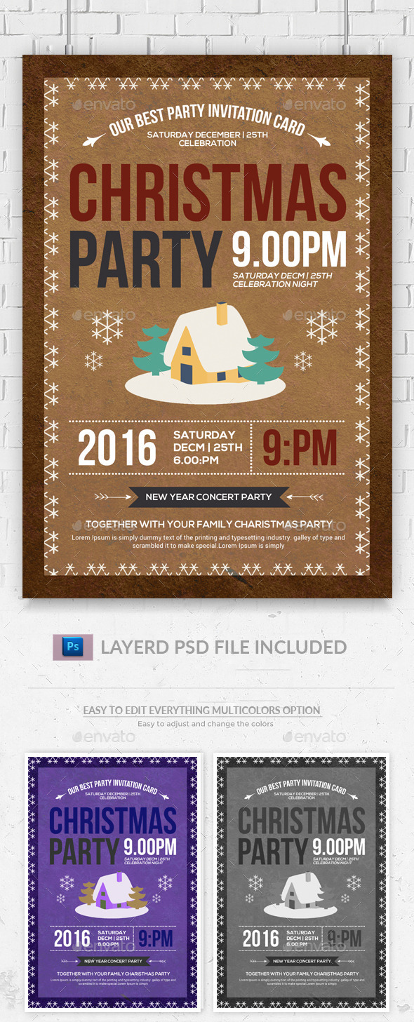 Christmas Party Flyer & Invitation - Holidays Events