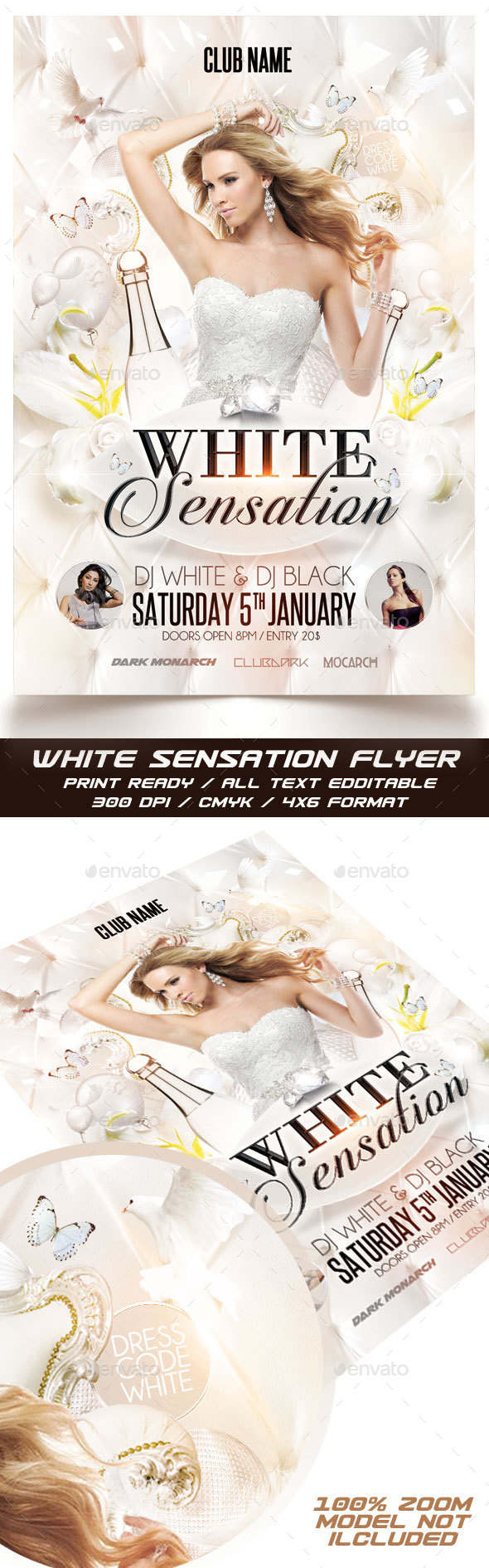 White Sensation Party Flyer - Events Flyers