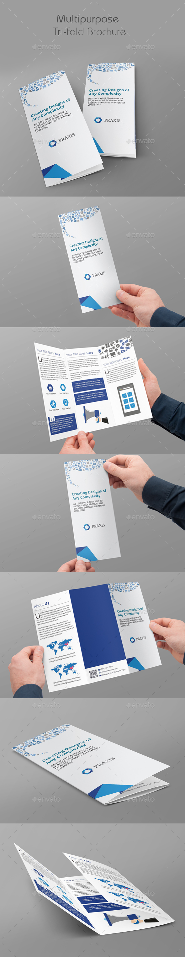 Multipurpose Tri-fold Brochure - Brochures Print Templates