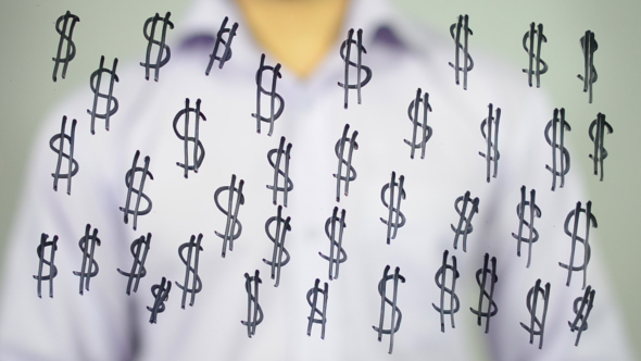 Dollar Signs on Transparent screen alt