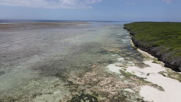 Zanzibar Tanzania  Aerial View of the Ocean Near the Shore of the Island Slow Motion alt