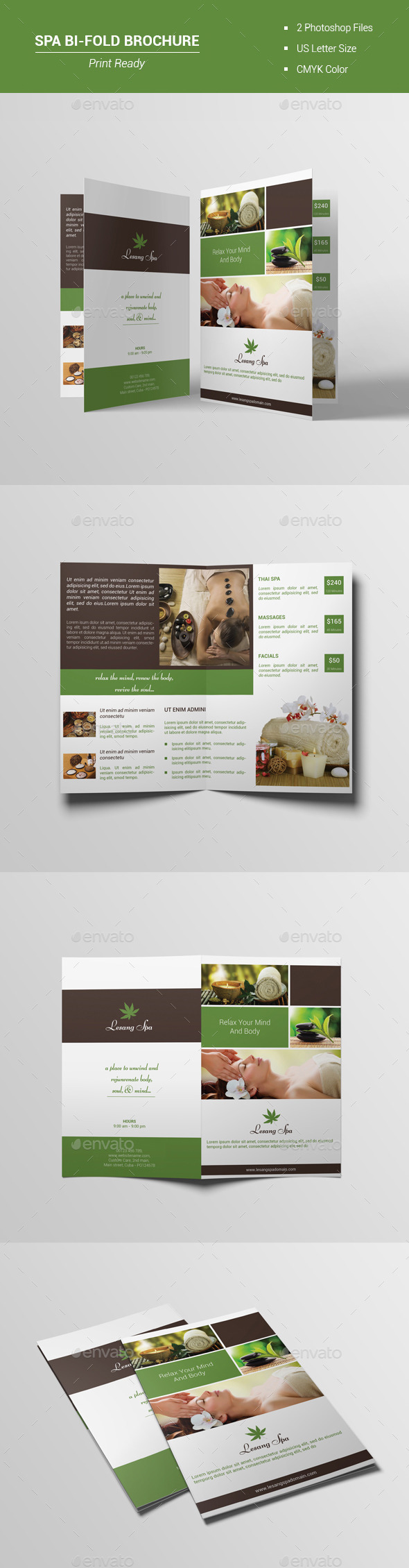 Spa Bi-Fold Brochure V1 - Brochures Print Templates