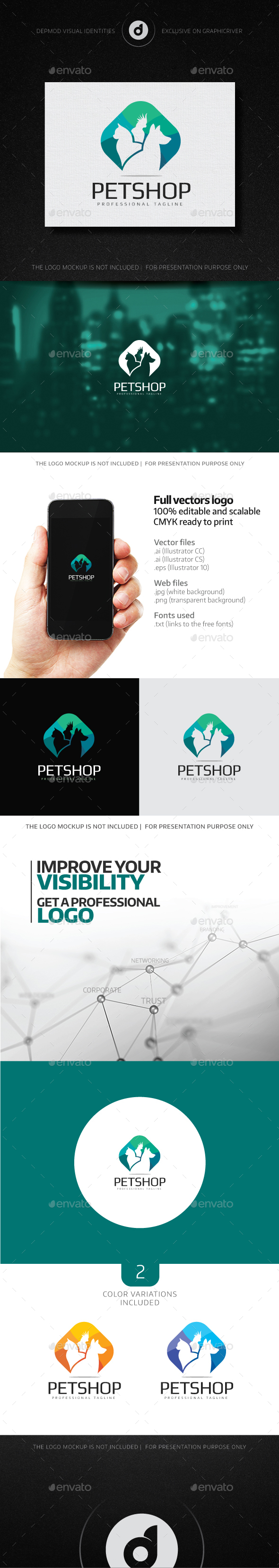 Pet Shop Logo - Animals Logo Templates