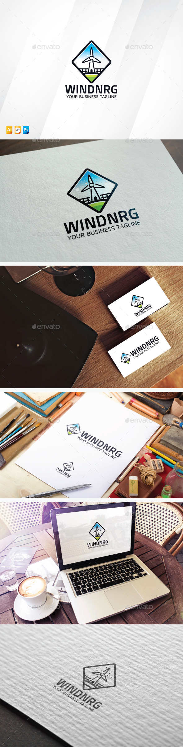 Wind Energy Logo - Vector Abstract
