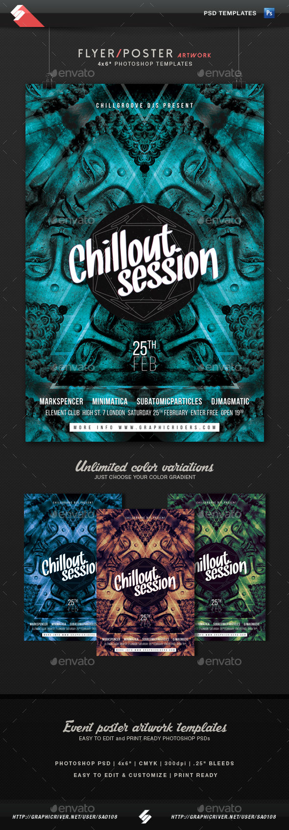 Chillout Session - Event Flyer Artwork Template - Clubs & Parties Events