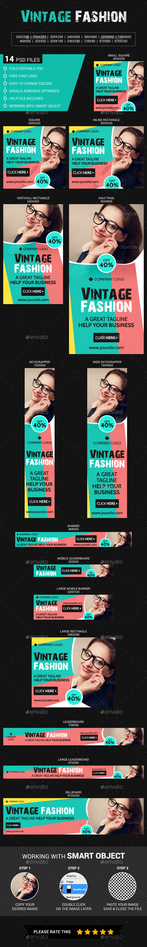 Vintage Fashion Sale - Banners & Ads Web Elements