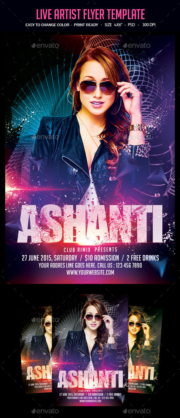 Live Artist Flyer Template - Clubs & Parties Events