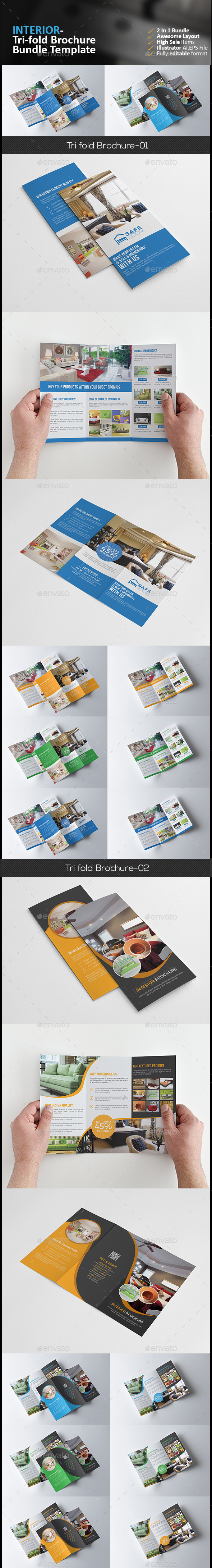 Interior Tri Fold Brochure Bundle - Corporate Brochures