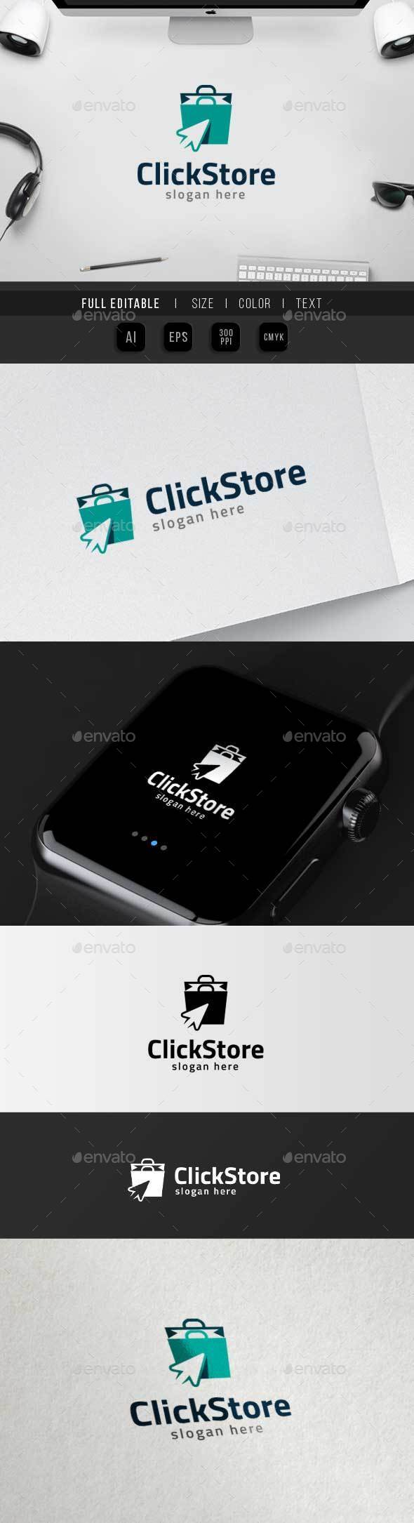 Click Store – ecommerce Logo - Objects Logo Templates