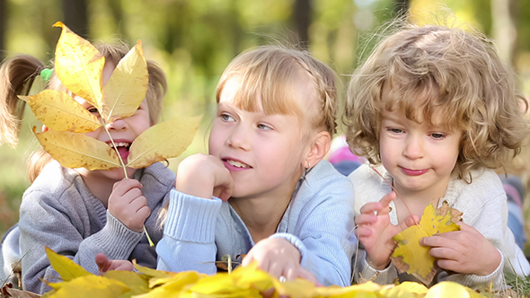 Children In Autumn Park