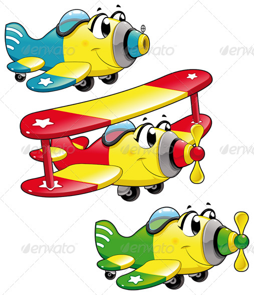Cartoon airplanes - Travel Conceptual