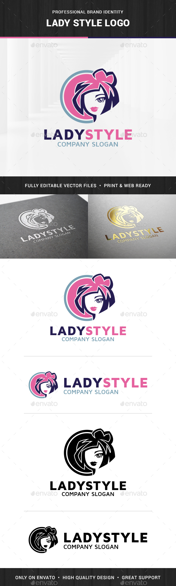 Lady Style Logo Template - Humans Logo Templates