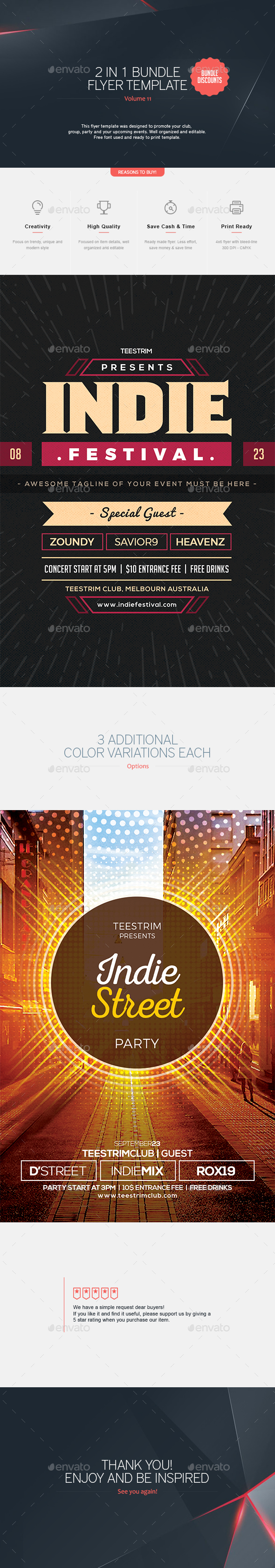 2 in 1 - Flyer Bundle V.11 - Clubs & Parties Events
