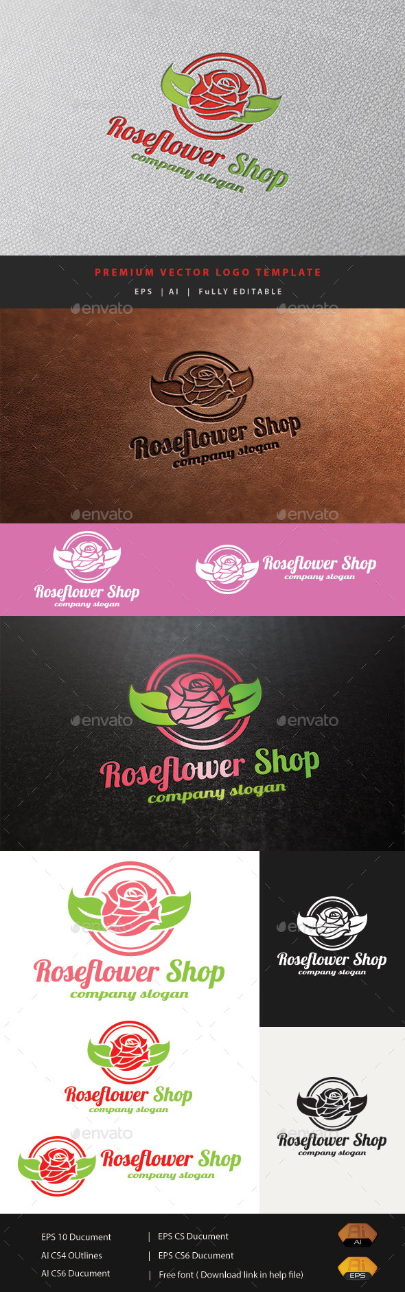 Rose Flower Shop - Nature Logo Templates