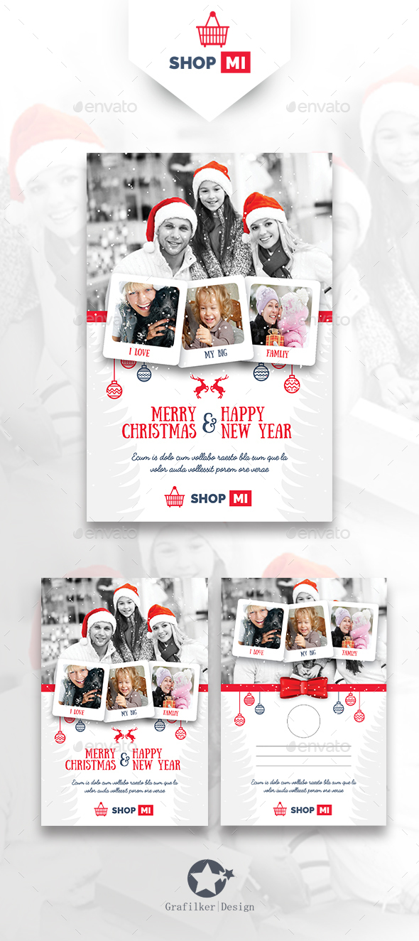 Christmas Postcard Templates - Cards & Invites Print Templates