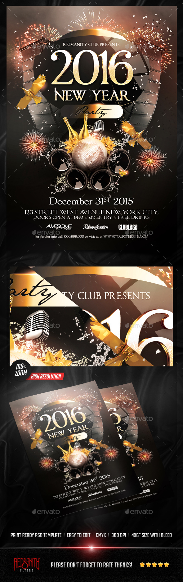 New Year Party Flyer - Events Flyers