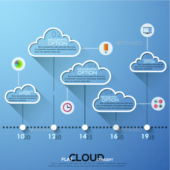 Minimal Infographic Cloud Timeline - Infographics