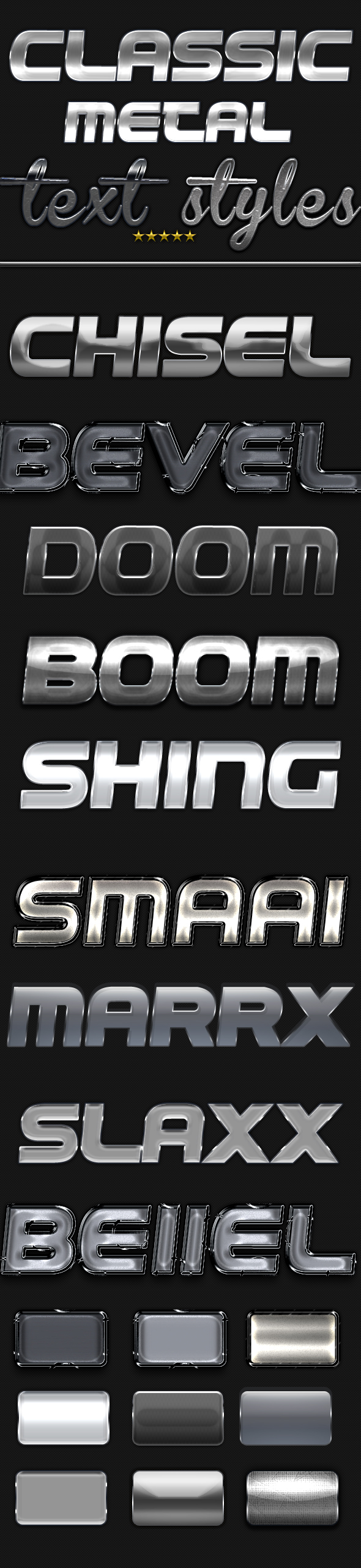 Classic Metal Text Styes - Styles Photoshop