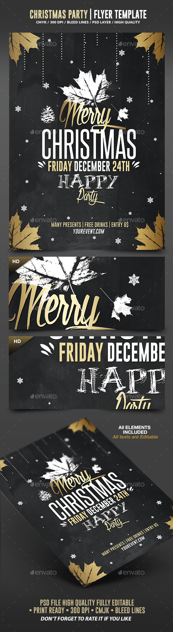 Christmas 2016 | Psd Flyer Template - Holidays Events