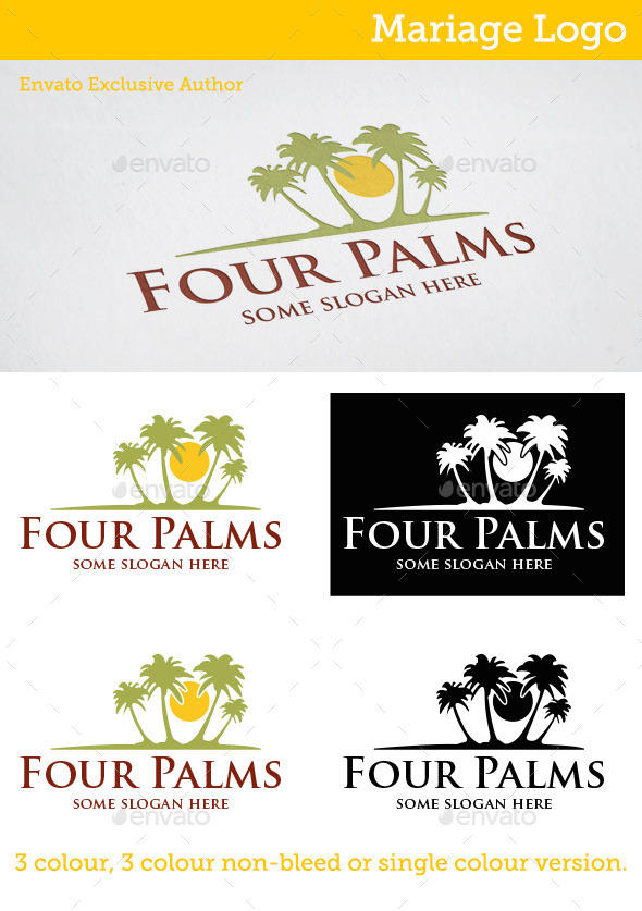 Four Palms Logo - Nature Logo Templates