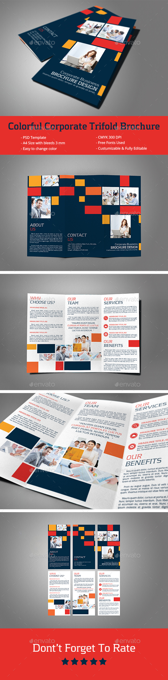 Colorful Corporate Trifold Brochure - Corporate Brochures