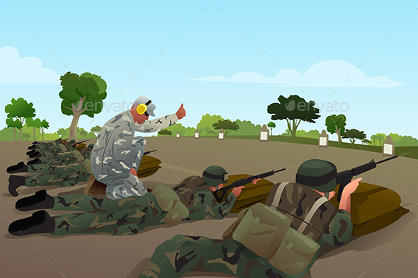 Soldiers in Military Training - Sports/Activity Conceptual