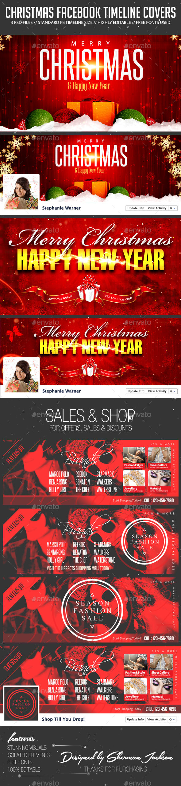 Christmas & Seasonal Sales FB Cover Photos - Facebook Timeline Covers Social Media