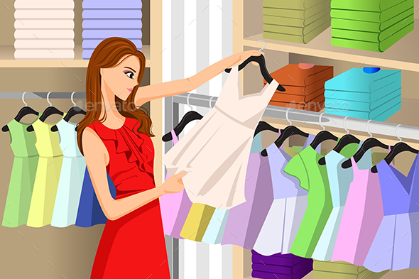 Girl Buying Clothes at a Store - Commercial / Shopping Conceptual