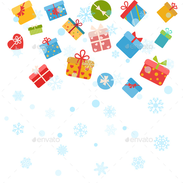 Christmas Background With Gift Boxes - Christmas Seasons/Holidays