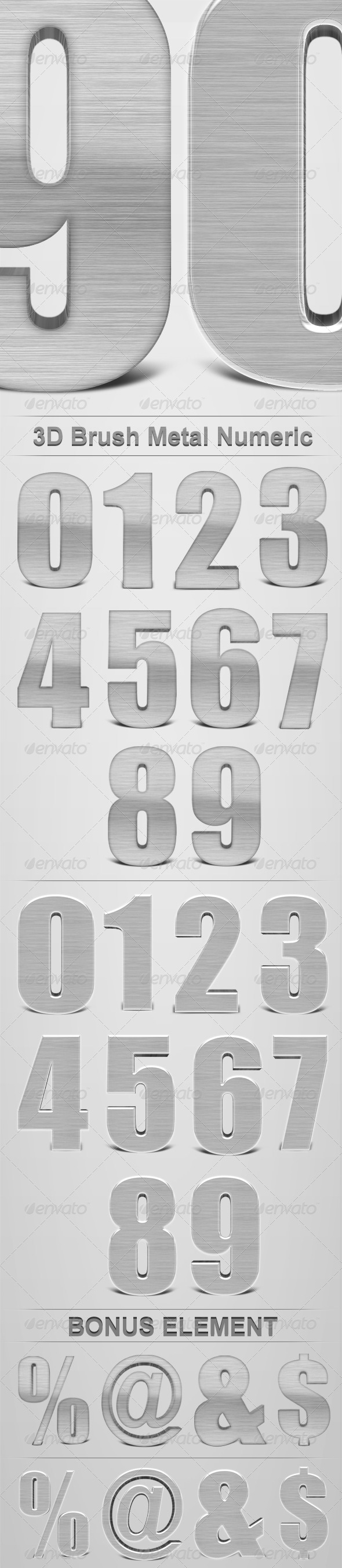3D Brush Metal Numeric - Miscellaneous Graphics